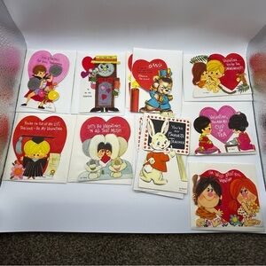 Vintage 1950’s-60’s Valentines Cards - Lot Of 11 - Mechanical Diecut Unused/New